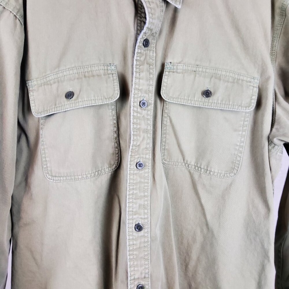 L.L. Bean Shacket Men's 2XL Green Flannel Lined Shirt Jacket Traditional Fit - Picture 6 of 8